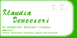 klaudia devecseri business card